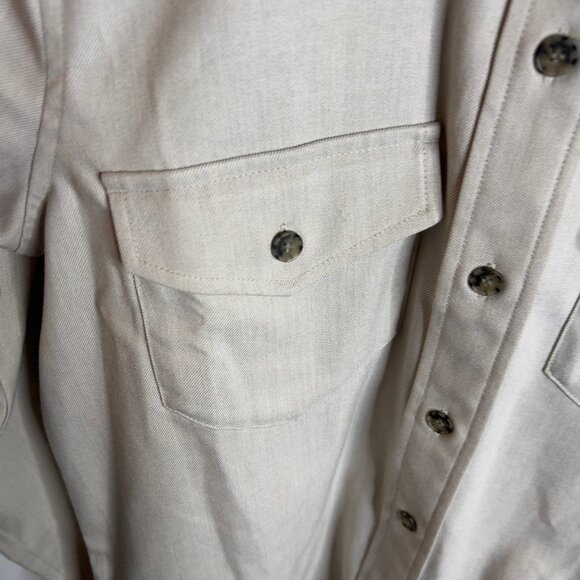 Madewell $85 Western Button-Up Shirt in Brushed Twill SIze 4 Pebble Stone NT315 - Picture 3 of 9